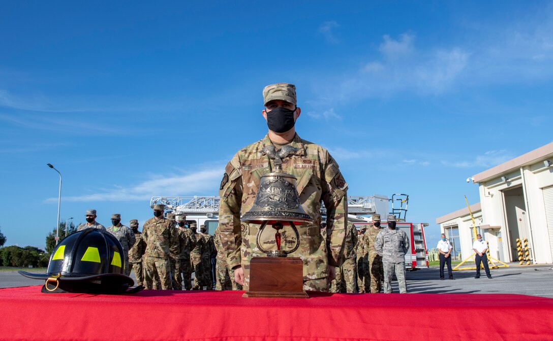 Kadena Fire Department conducted a 9/11 remembrance ceremony. During the ceremony, Team Kadena paid respects to the victims of the Sept. 11, 2001, terrorist attacks and to the fallen service members who lost their lives in the wars that followed.