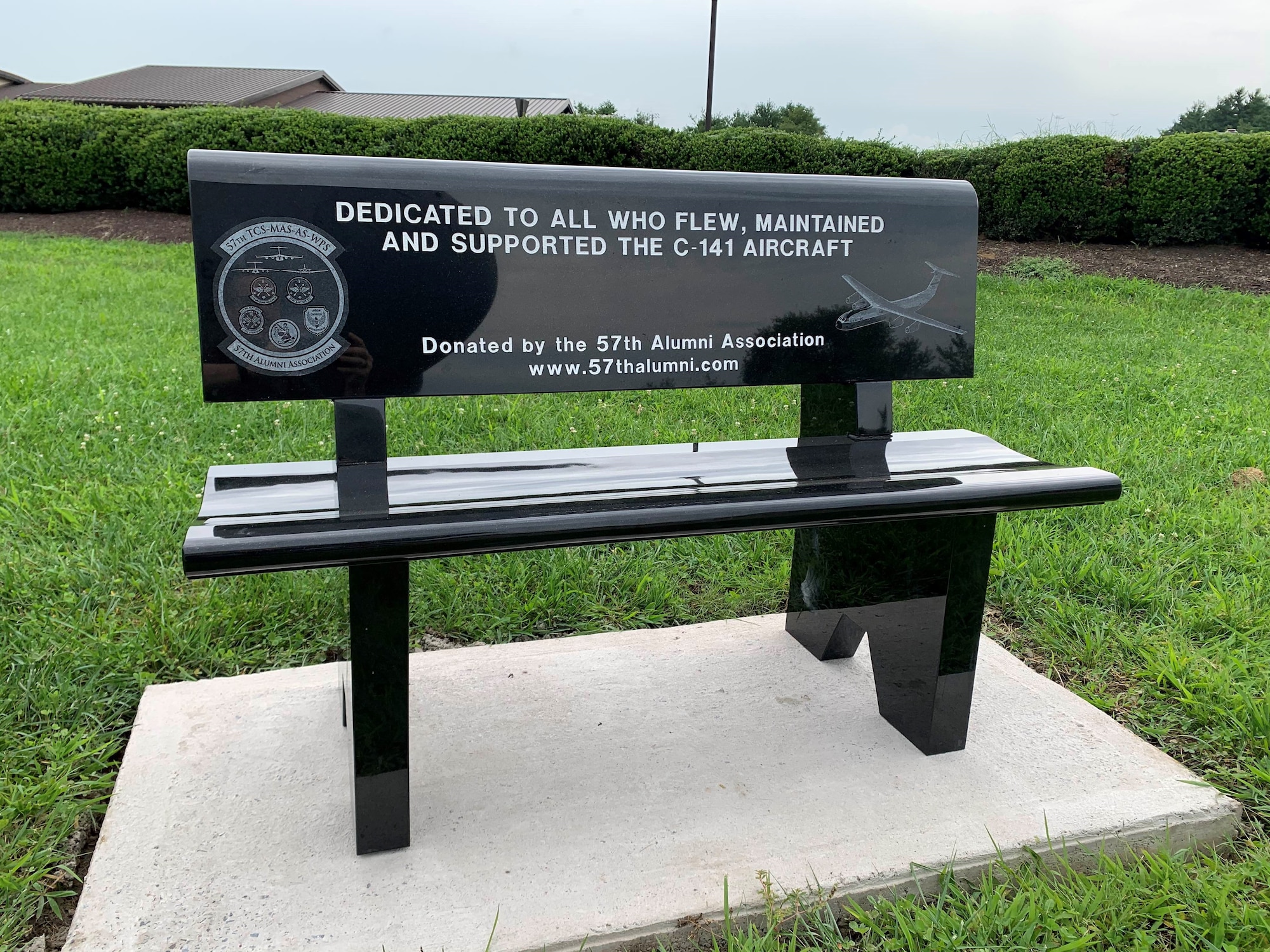 Photo of a granite bench.