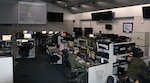 New York National Guard Airmen training on the operations floor at the Eastern Air Defense Sector in Rome, N.Y., in late August. To provide mission assurance during the COVID-19 pandemic, EADS redesigned the operations floor to enable social distancing during real-world operations and training missions.