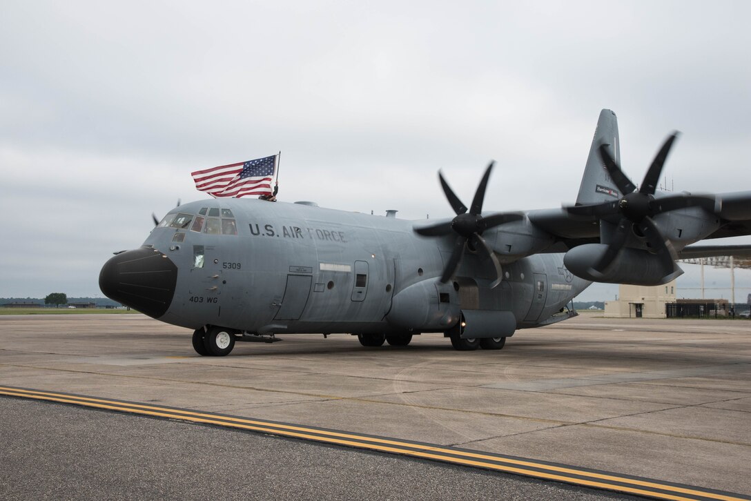 The Air Force Reserve Hurricane Hunters, a 403rd Wing unit at Keesler Air Force Base, Mississippi, departed today for St. Croix, U.S. Virgin Islands, to start flying reconnaissance into Tropical Storm Paulette. The Hurricane Hunters provide weather data from the storm to improve National Hurricane Center forecasts. (U.S. Air Force photo/Lt. Col. Marnee A.C. Losurdo)