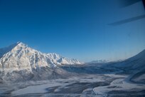 U.S. Soldiers with the Alaska Air National Guard assigned to the 2nd Battalion, 211th Aviation Regiment, takes flight en route from Joint Base Elmendorf-Richardson to Deadhorse, Alaska, in a CH-47 Chinook for exercise Arctic Eagle on Feb. 24, 2020. The Alaska National Guard is hosting Exercise Arctic Eagle 2020, a joint-training exercise, Feb. 20 to March 6, 2020, throughout Alaska, including Joint Base Elmendorf-Richardson, Eielson Air Force Base, Fort Wainwright, the Yukon-Kuskokwim Delta and as far north as Teshekpuk Lake. As a homeland security and emergency response exercise, Arctic Eagle 20 is designed to increase the National Guard’s ability and effectiveness to operate in the extreme cold-weather conditions found in Arctic environments. (U.S. Air Force photo by Tech. Sgt. Amy Picard)