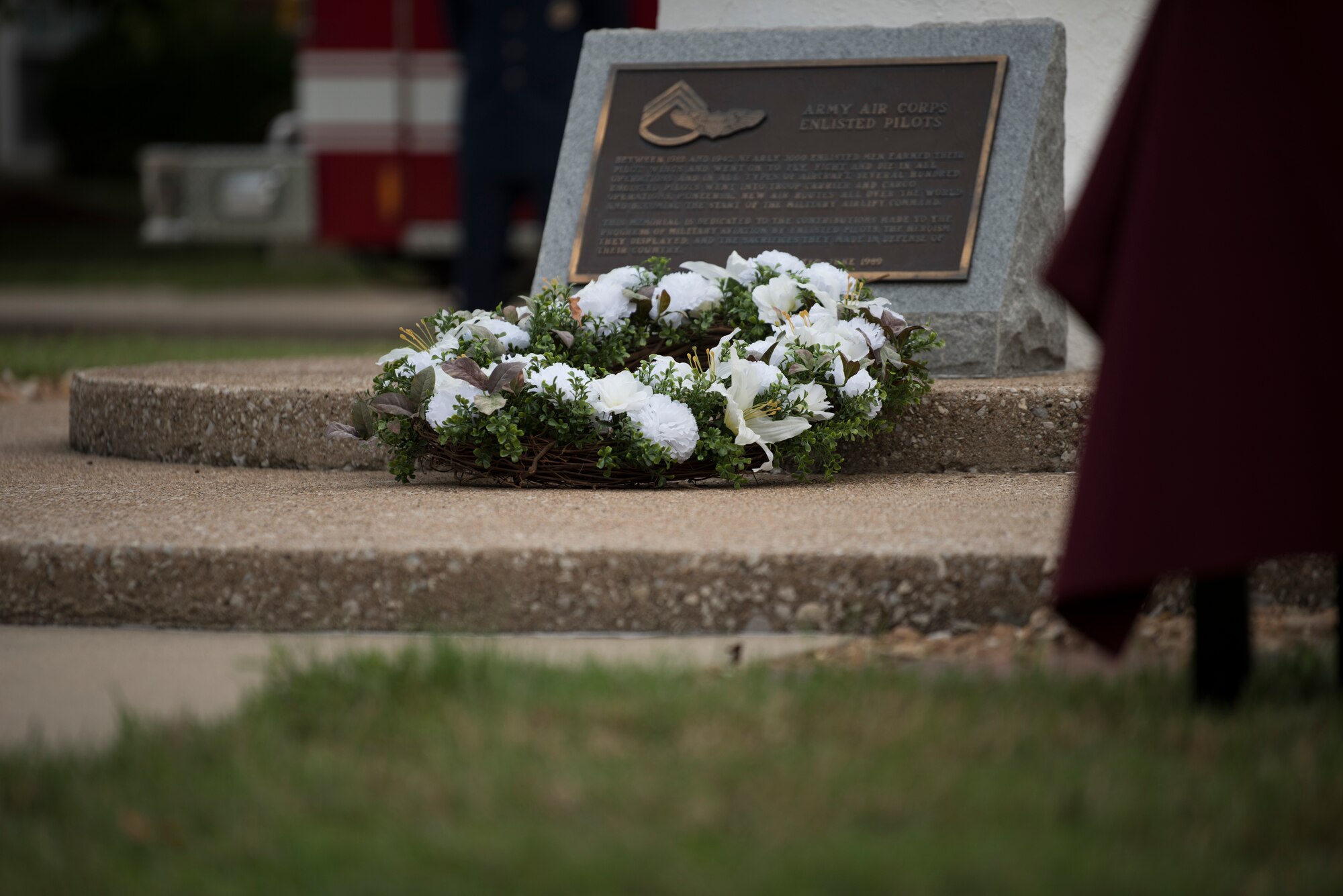 Wreath sits on ground