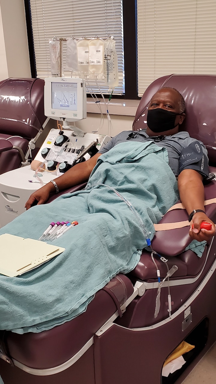 A man donating blood.