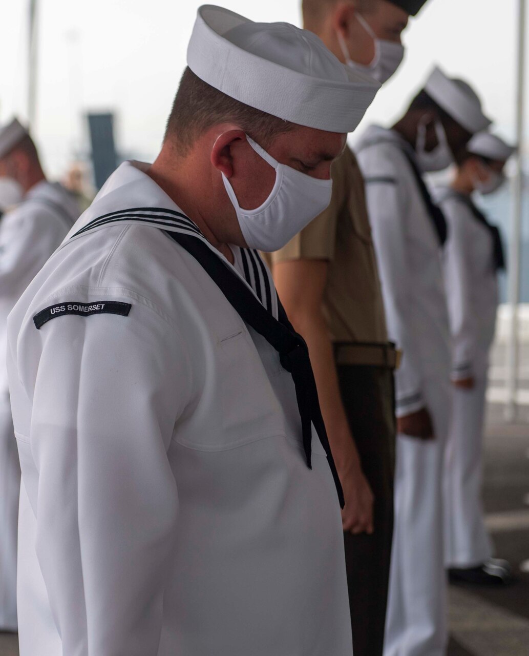 9/11 remembrance ceremony on the flight deck of the USS Somerset (LPD 25).