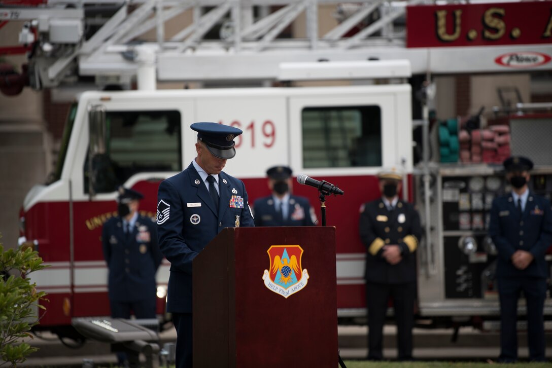 Airman provides remarks