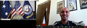 U.S. Naval Forces Central Command/5th Fleet/Combined Maritime Forces Commander Vice Adm. Samuel Paparo met via video conference with Royal Jordanian Naval Forces Commander Captain Hisham Al-Jarrah Sept. 10 to reaffirm the strategic defense relationship between the United States and Jordan.