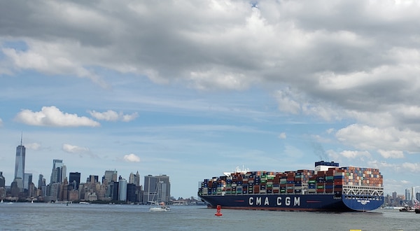The CMA/CGM Brazil is 1,200 feet long and one of the largest in the world.