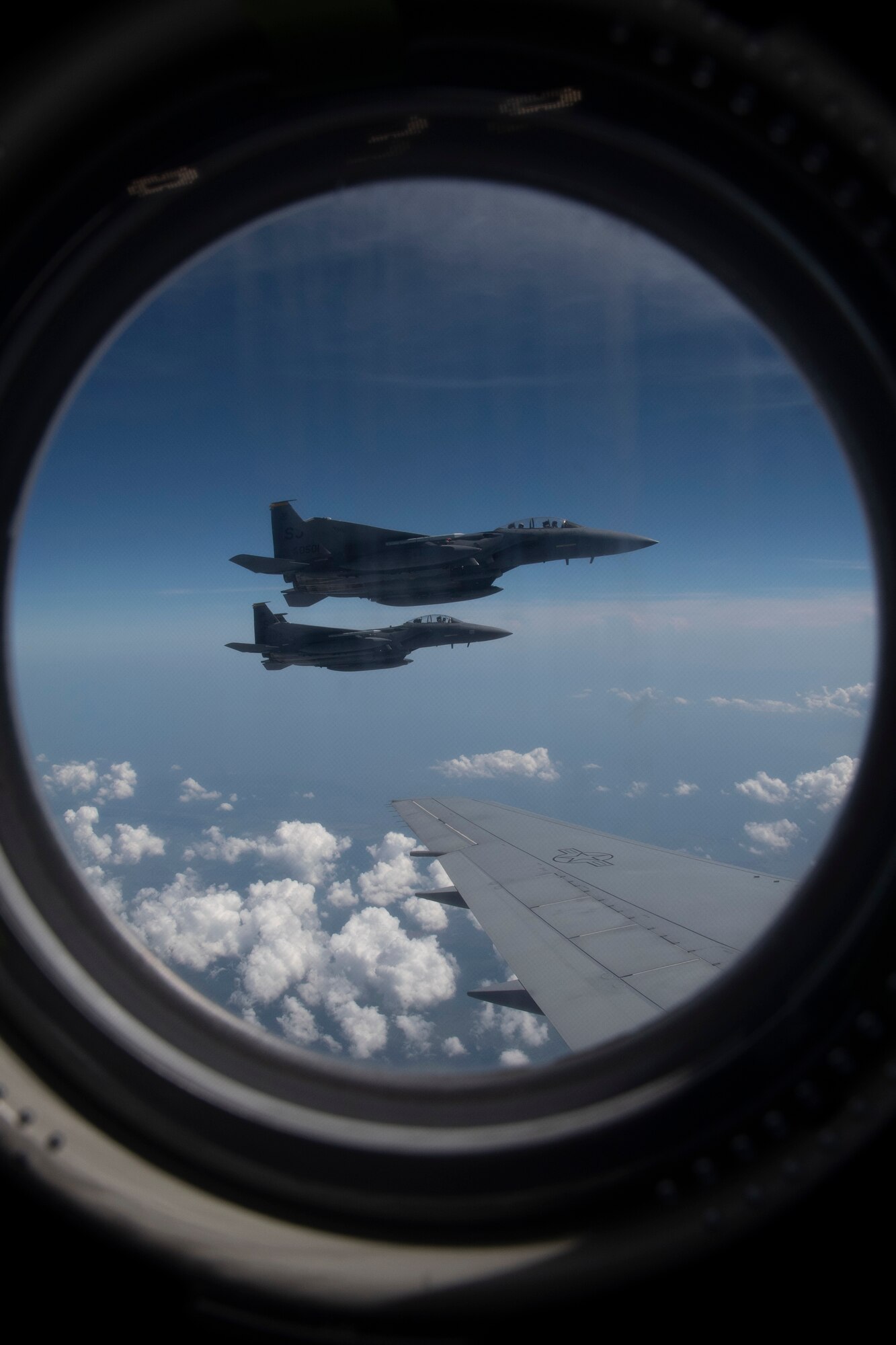 916th ARW KC-46A Pegasus refuels F-15E Strike Eagles of 4FW