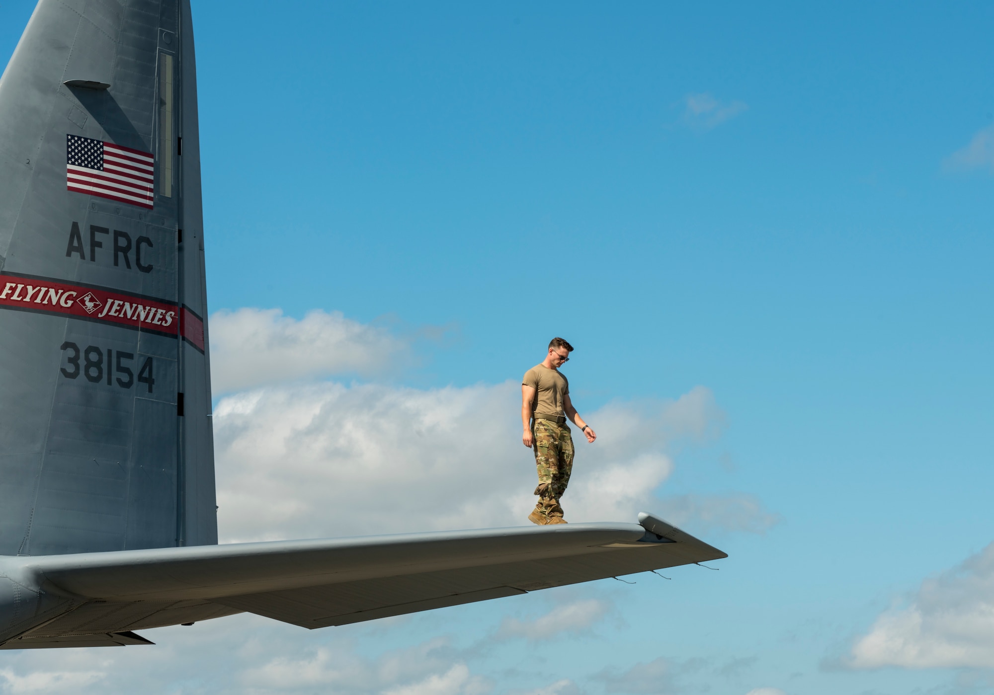 The Air Force Reserve 403rd Wing began evacuating its aircraft due to the impending weather conditions Tropical Sally is forecasted to create Sept. 13, 2020. The 815th Airlift Squadron C-130J "Flying Jennies" and the 53rd Weather Reconnaissance Squadron WC-130J "Hurricane Hunters" relocated to Joint Base San Antonio and Ellington Airport, Texas. The 53rd WRS will continue to fly data collection missions to support the National Hurricane Center from Ellington.