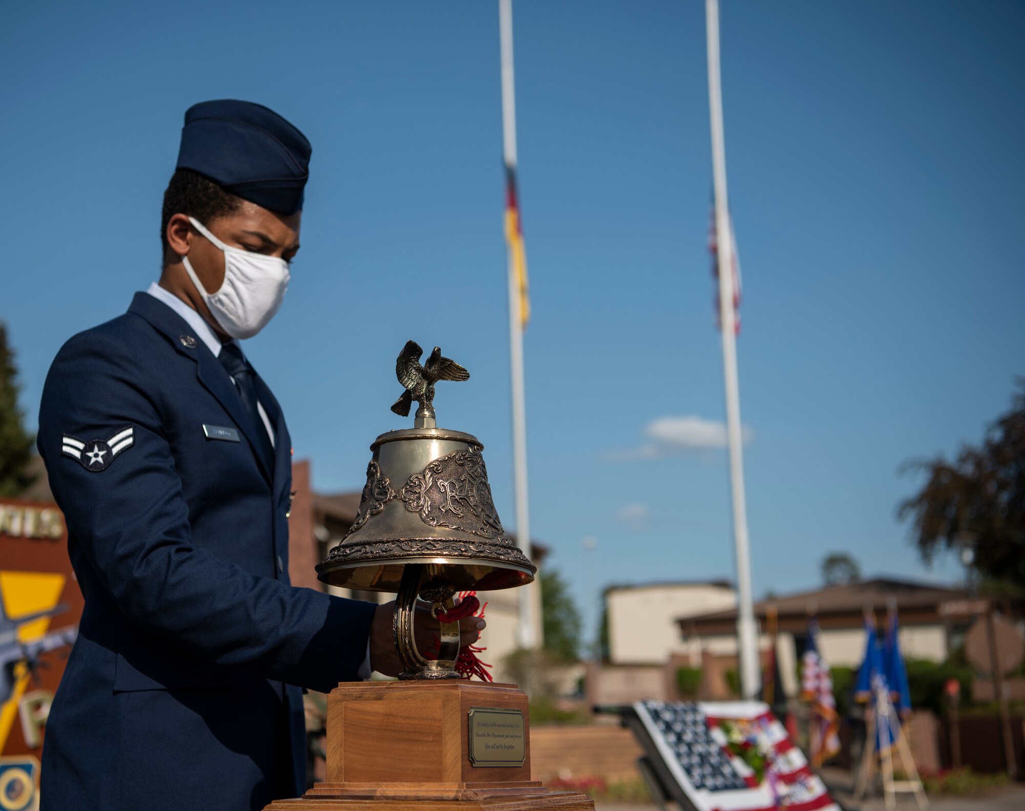 To symbolize the devotion of the firefighters who gave their lives during the Sept. 11 terrorist attacks, a signal of three rings, three times each, represents the end of their duties and that they will be going home