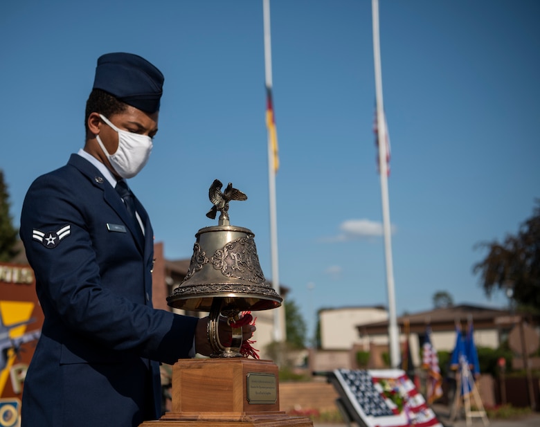 To symbolize the devotion of the firefighters who gave their lives during the Sept. 11 terrorist attacks, a signal of three rings, three times each, represents the end of their duties and that they will be going home