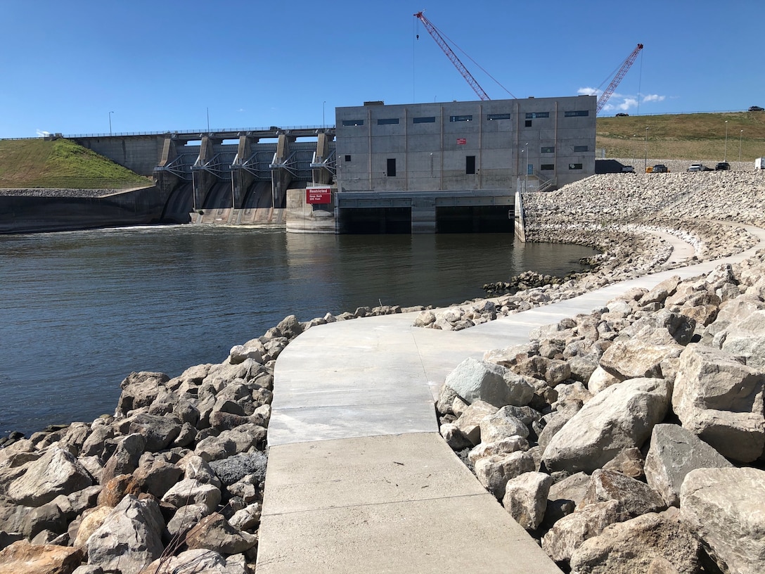 A new walkway in the North Tailwater Recreation Area below Lake Red Rock Dam provides easy access for fishing.