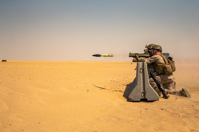 U.S. Marines fires an M72A7 Light Anti-Tank Weapon System during an anti-armor range in Kuwait, Sept. 3.