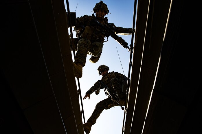 U.S. Marines conduct Assault Amphibious Vehicle egress training during a Marine Corps Combat Readiness Evaluation on Marine Corps Base Camp Pendleton, Calif., Aug. 11.