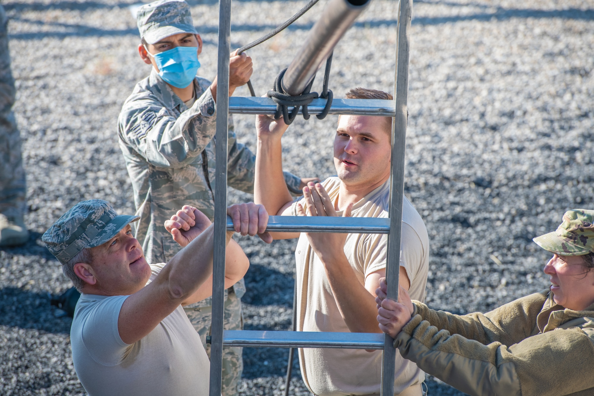 Reservists from the 419th Fighter Wing participate in an obstacle course Sept. 11, 2020, at Camp Williams, Utah.