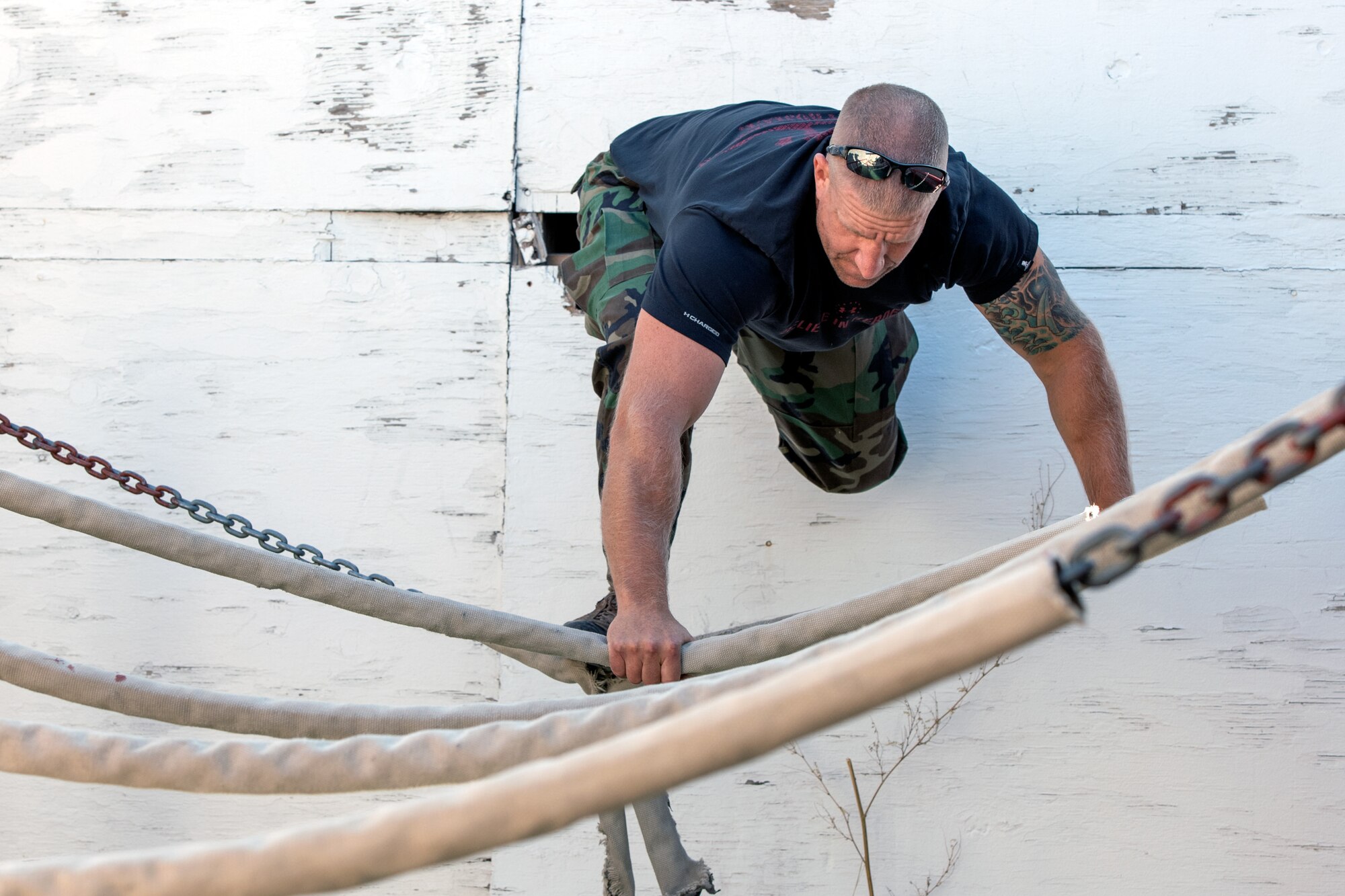 Reservists from the 419th Fighter Wing participate in an obstacle course Sept. 11, 2020, at Camp Williams, Utah.
