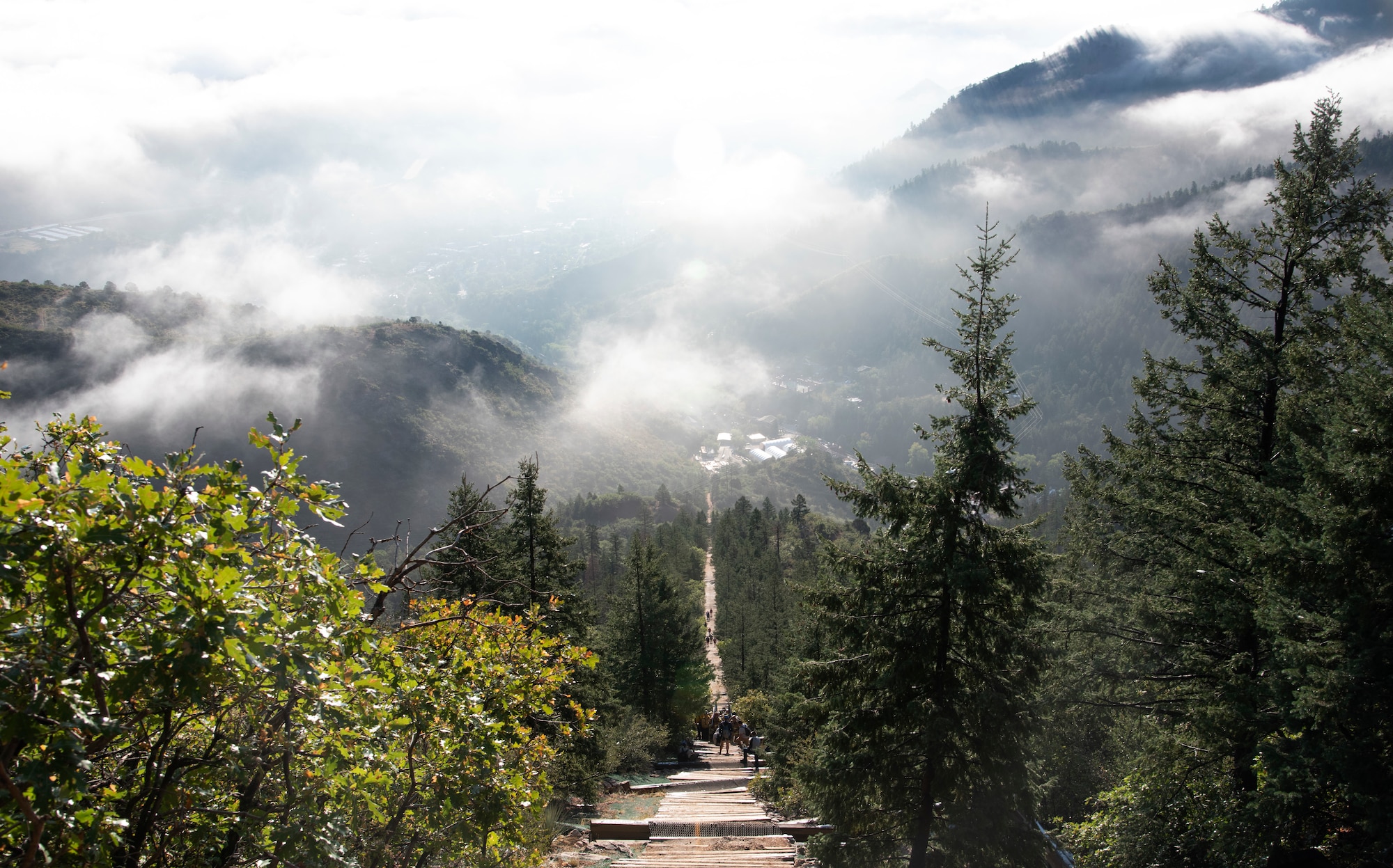 Front Range firefighters climb the Manitou Incline in full bunker gear in Manitou Springs on Sept. 11, 2020.