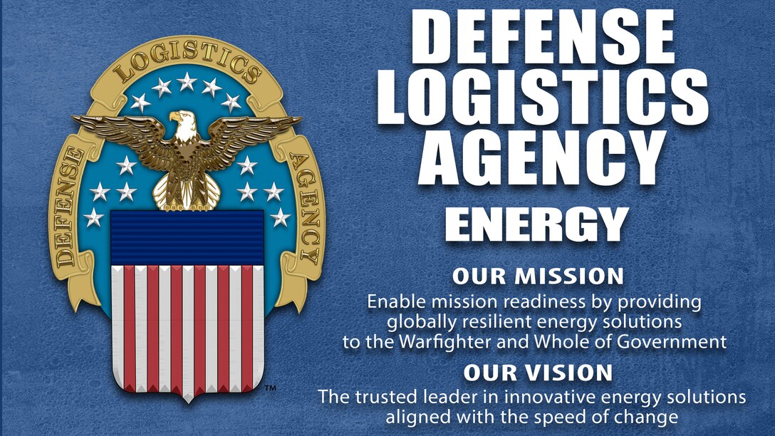 graphic with DLA logo and DLA Energy's new mission and vision statements