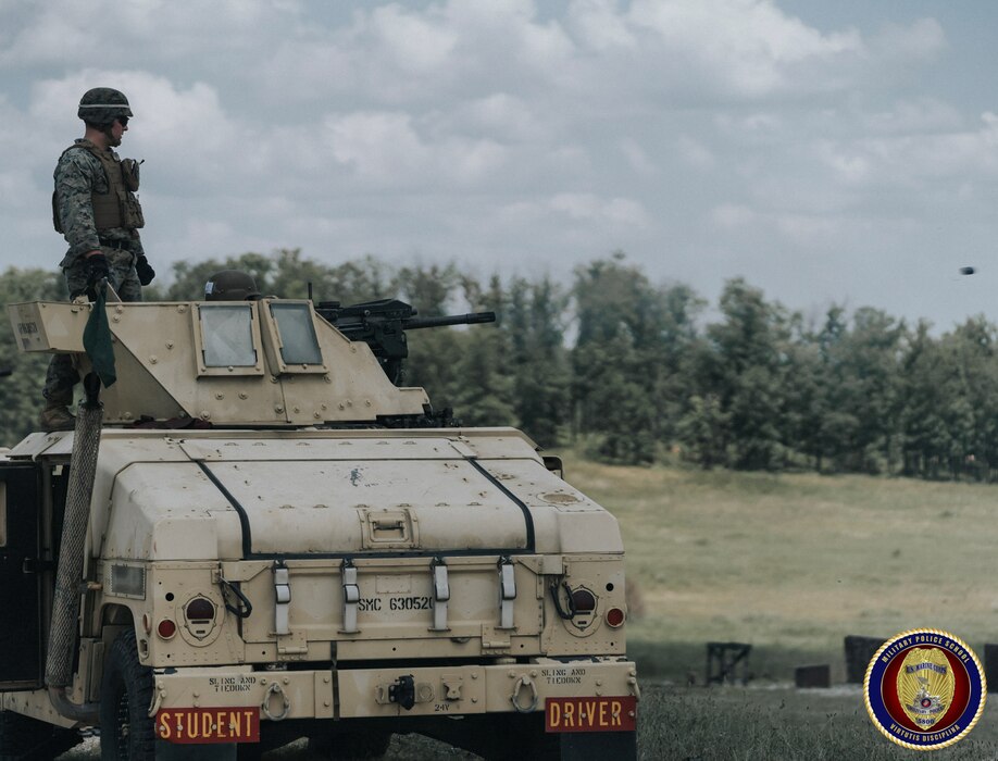 SSgt Rottier coaches a Military Police student on employing the MK-19 grenade launcher from a mounted platform. Students are not only required to learn small-arms weapons such as the M9 service pistol but they are also required to master medium and heavy machine guns while attending the Military Police Basic Course.