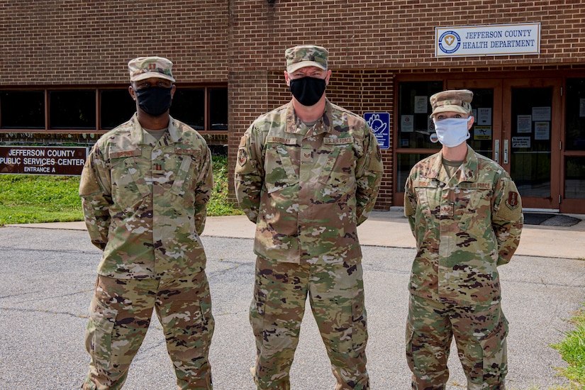 Airmen pose for a group photo.