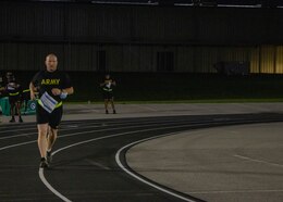 Sgt. 1st Class. Warren Beasley, victim advocate, 1st Theater Sustainment Command, participates in the Dedicate Your Run/Walk event Sept. 10, 2020 at Fort Knox, Kentucky. The event took place to raise awareness of the approximately 7825 cases of sexual assault and harassment across the Department of Defense.