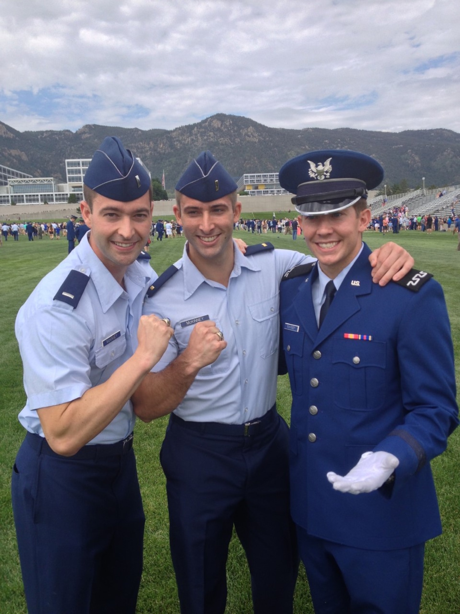 Brothers Austin, Connor and Lucas Mckinney spend time together at the Air Force Academy. Austin graduated in 2010, Connor graduated in 2013 and Lucas graduated in 2017. (Courtesy Photo)