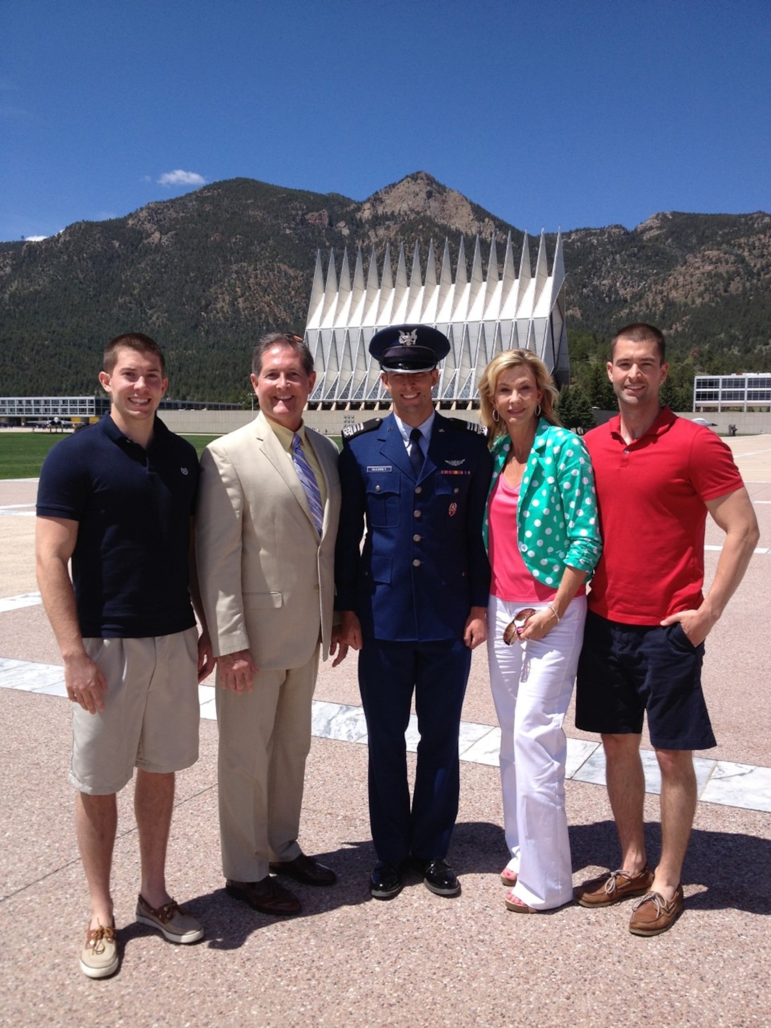 Blaine and Becky McKinney and their sons Austin, Connor and Lucas at the Air Force Academy. The Mckinneys travelled regularly to the Academy to support their sons over more than decade-long period. (Courtesy Photo)