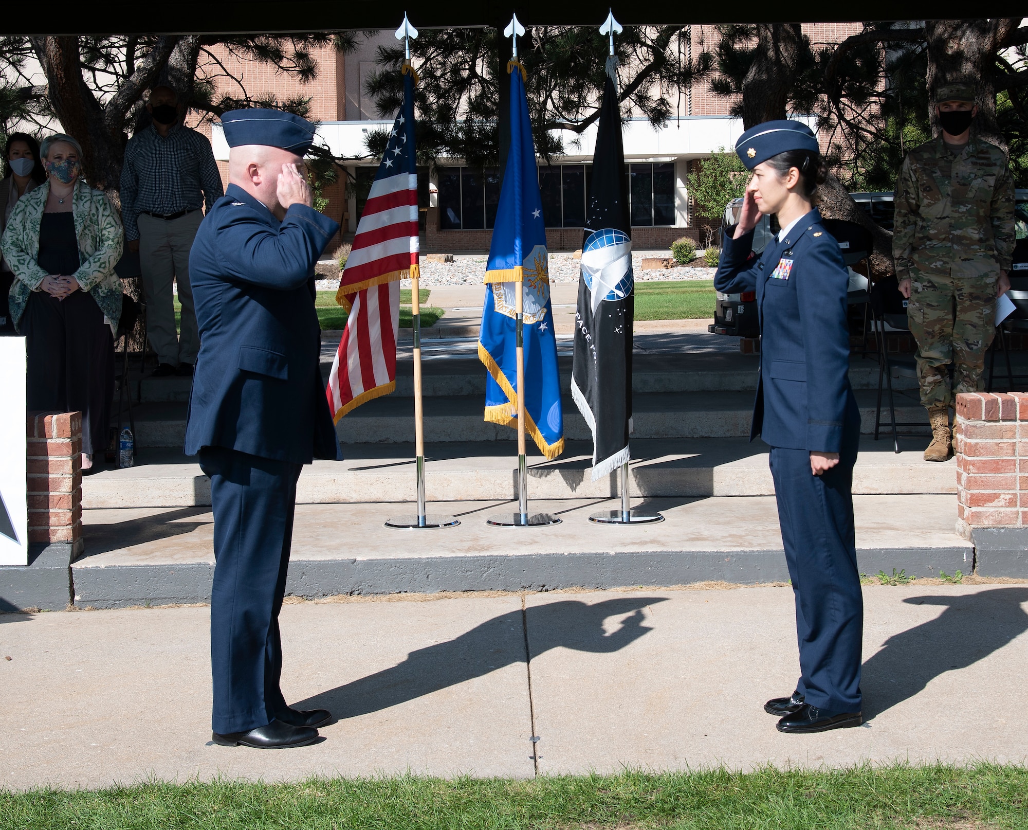 72nd ISRS commander saluting Delta 7 Commander