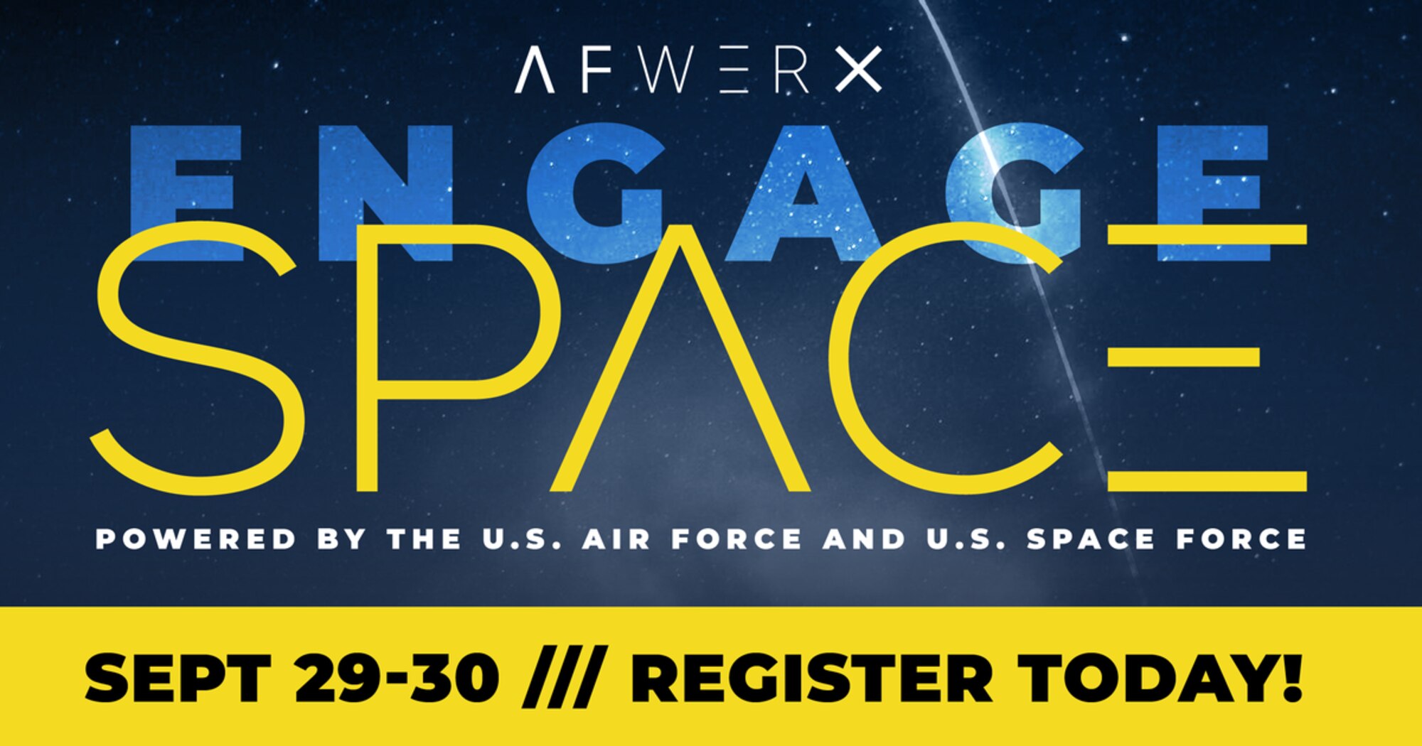 AFWERX, the U.S. Air Force’s innovation catalyst, announced Sept. 16 that registration is now live for EngageSpace virtual event. Join AFWERX, the US Air Force, the U.S. Space Force and the Space Frontier Foundation for this two-day virtual event on September 29-30