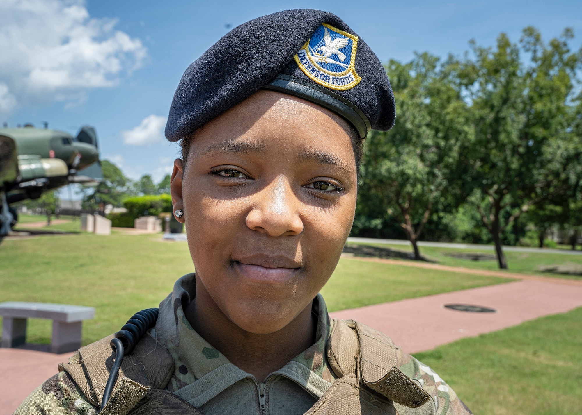 Close-up photo of security forces Airman