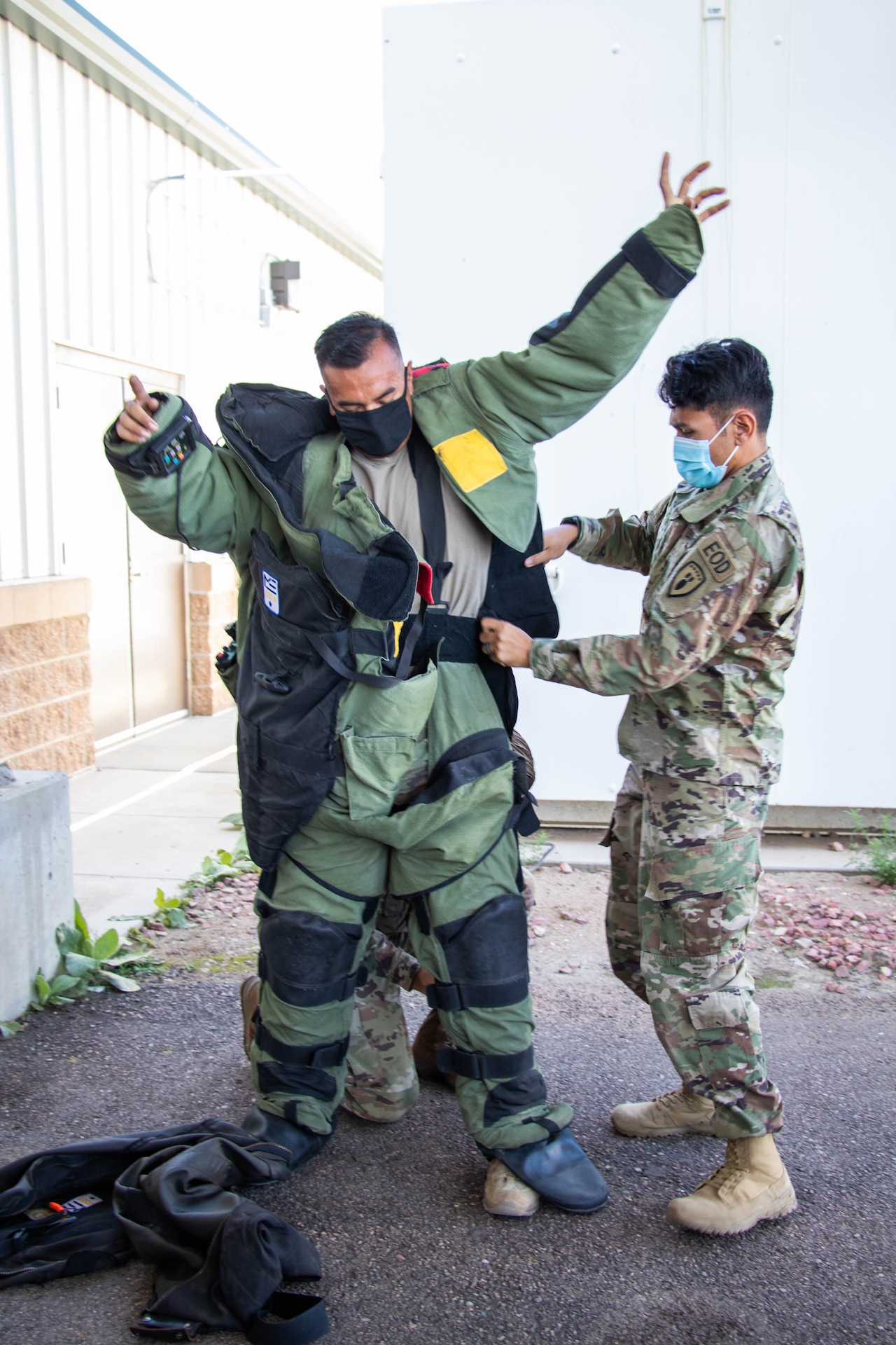man in bomb uniform