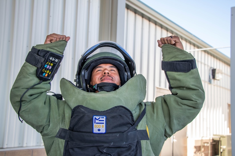 man in bomb uniform