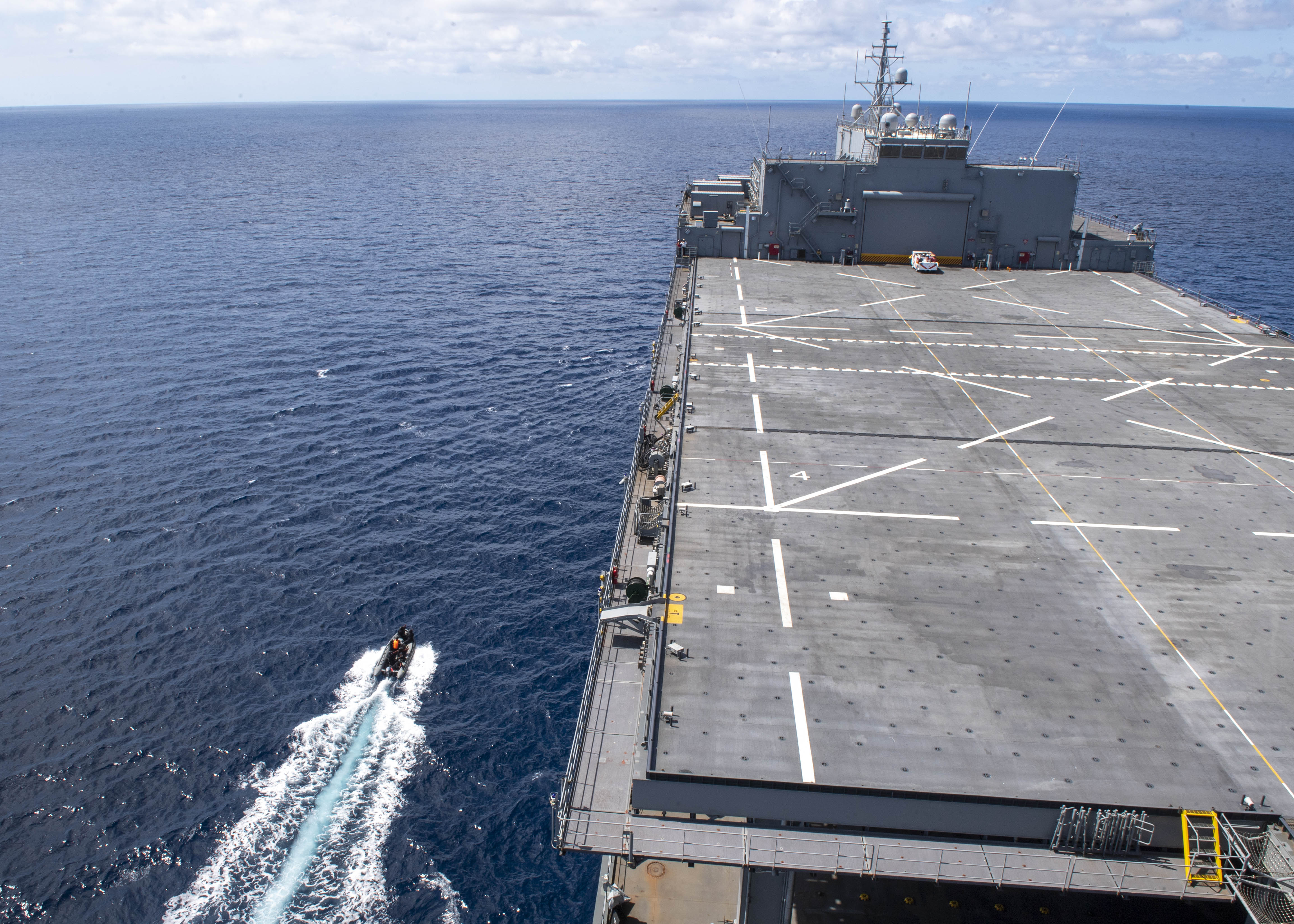 USS Hershel "Woody" Williams (ESB 4); Royal Moroccan Navy's Floreal-class Frigate Mohammad V; photo exercise