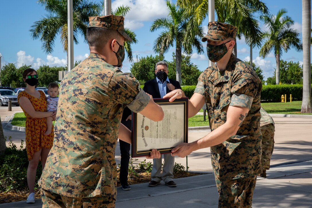MARFORSOUTH congratulates the newly promoted SSgt Christopher Metrie. Thank you for your dedication to the U.S. Marine Corps.