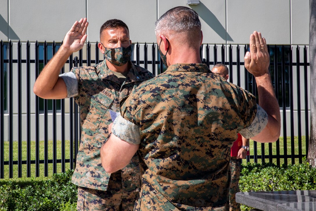 MARFORSOUTH congratulates the newly promoted LtCol Diego Miranda. Thank you for your hard work and dedication to the U.S. Marine Corps.