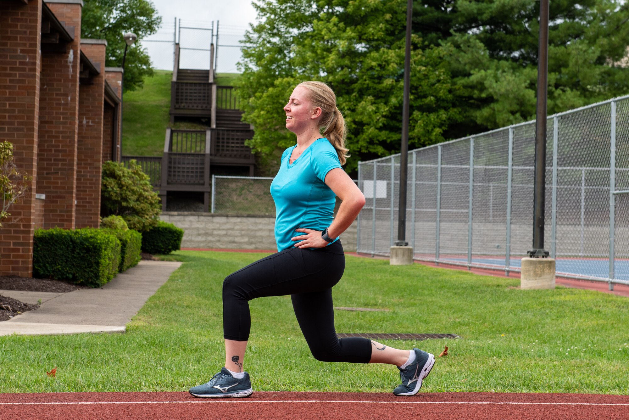 Senior Airman Ashley Sitarik, health admin with the 911th ASTS participates in the 9/11 Tribute workout at the Pittsburgh International Airport Air Reserve Station, Pennsylvania, September 11, 2020.