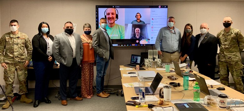 Group photo following the award of the first Other Transaction Authority for the Air Force Civil Engineer Center.