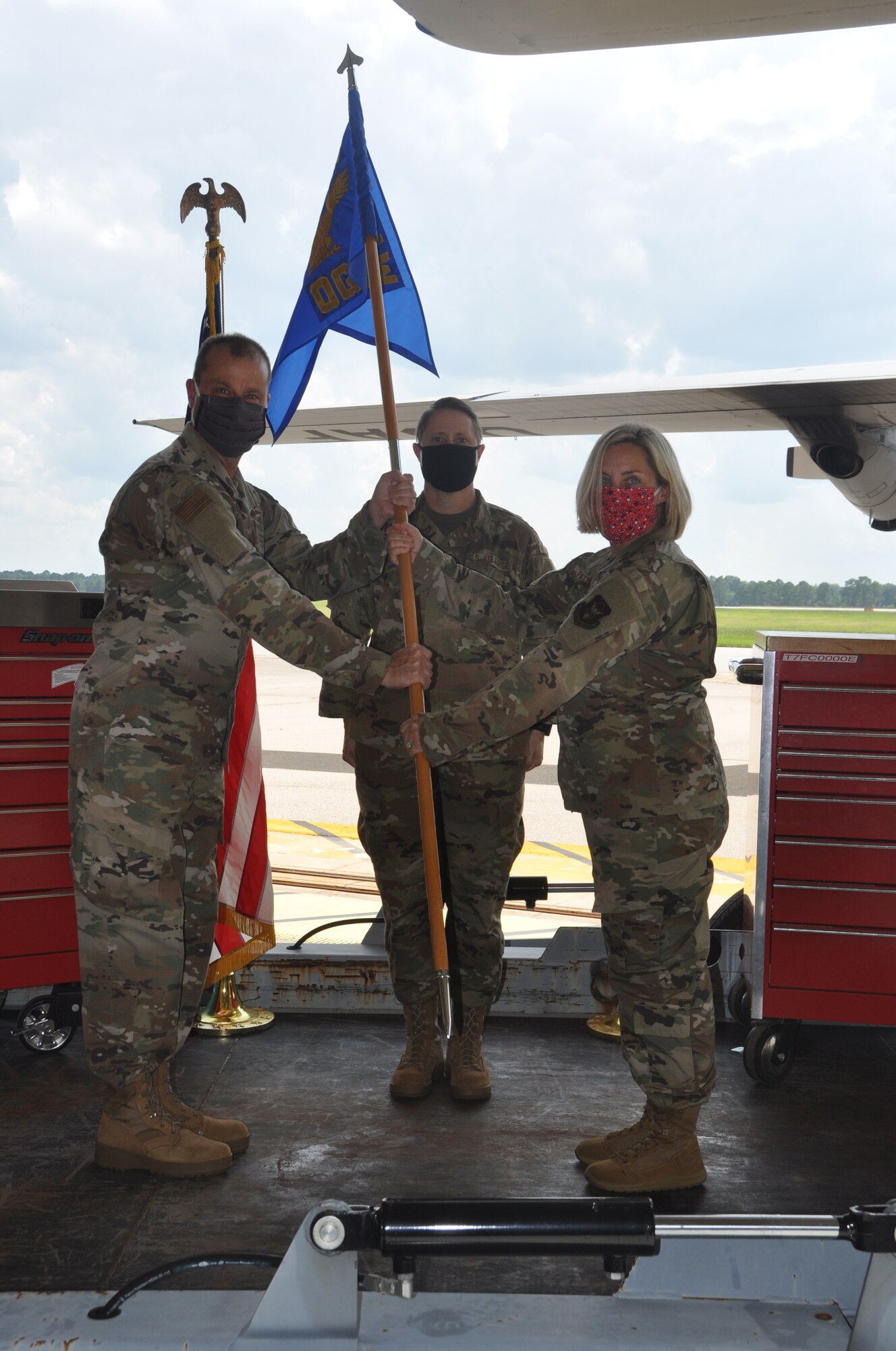 a commander hands the unit flag to the new commander