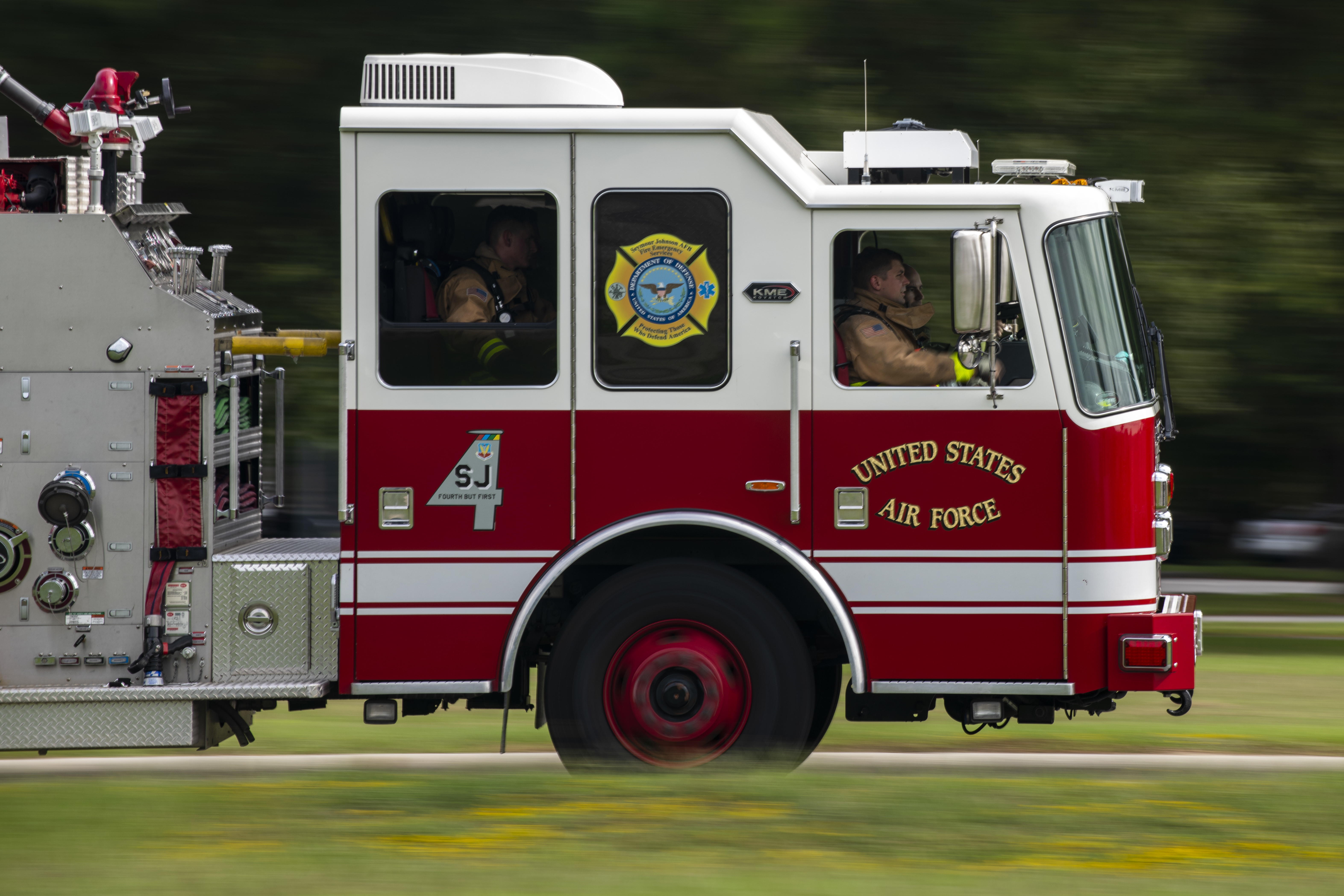 SJAFB Fire Dept. conducts live-fire training to improve readiness and efficiency.