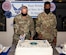 Airmen cut cake at Joint Base Langley-Eustis, Virginia.