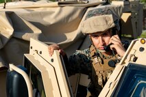 Lance Cpl. Mark A. Cruz has shown great promise, initiative, and the drive to improve within his short time in this Battalion and has proven to be a force mutiplier. LCpl. Cruz has only been with the Battalion for 2 months, shortly after MAGTF FEX, 2 weeks after he reported in to CLB-24, LCpl. Cruz received a last minute mission to support a Helicopter Support Training Operation. LCpl. Cruz realized he didn’t have the necessary resources to fulfill the communication requirement. Instead of accepting defeat and without any previous training or experience, he quickly created an improvised field expedient Very High Frequency antenna allowing him to accomplish the mission. LCpl. Cruz constantly volunteers to support the unit and to increase his overall MOS proficiency. He is a great example of how aggressive a Marine should be when it comes to mission accomplishment and initiative. (U.S. Marine Corps photo by Cpl. Rachel K. Young-Porter)