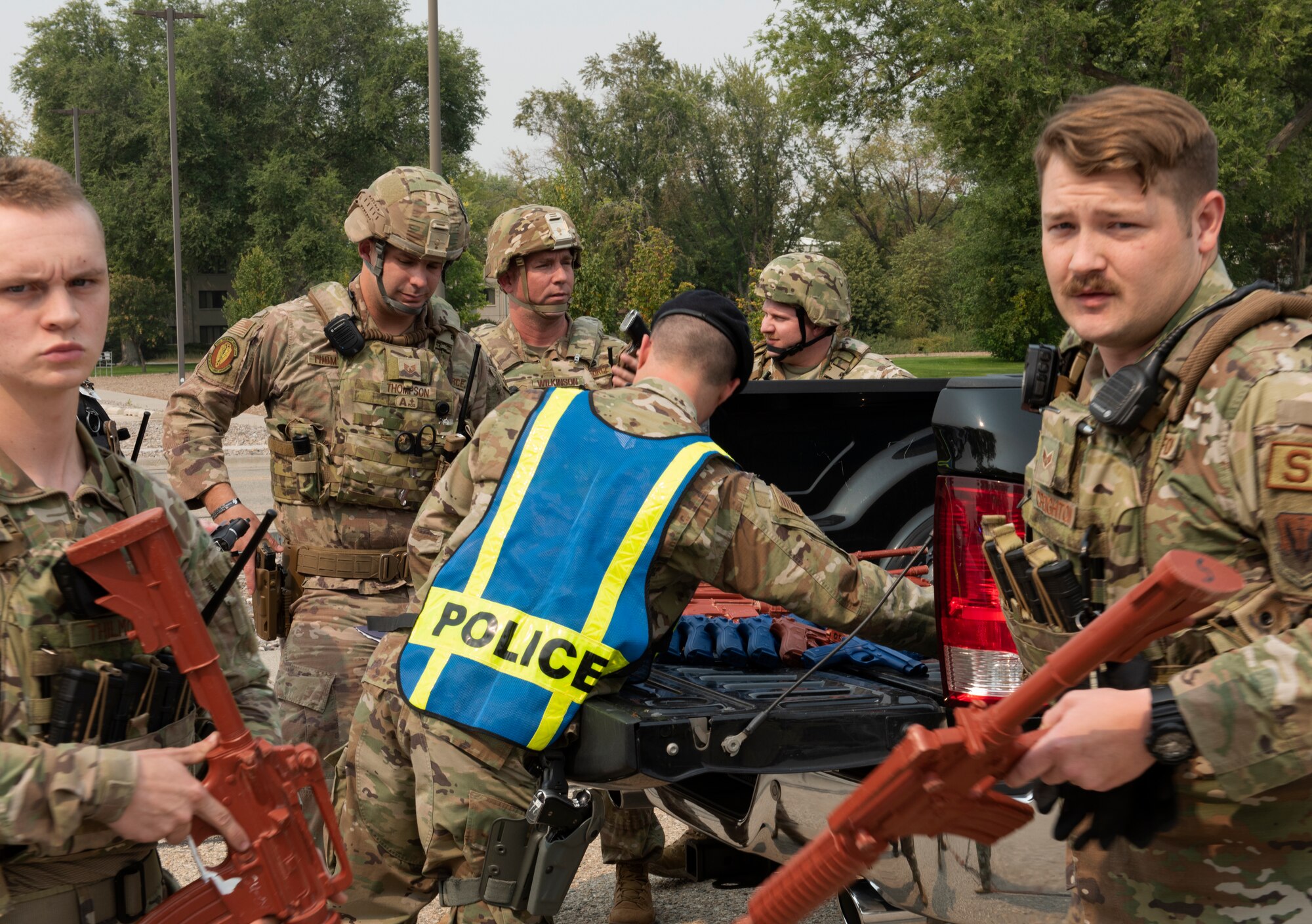 The Airman gets ready to engage in the exercise.