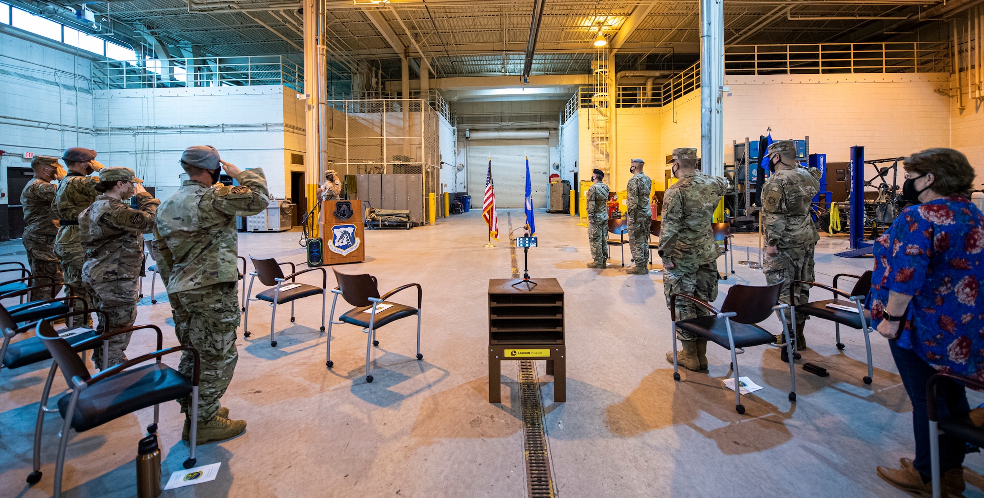 Squadron salutes flag