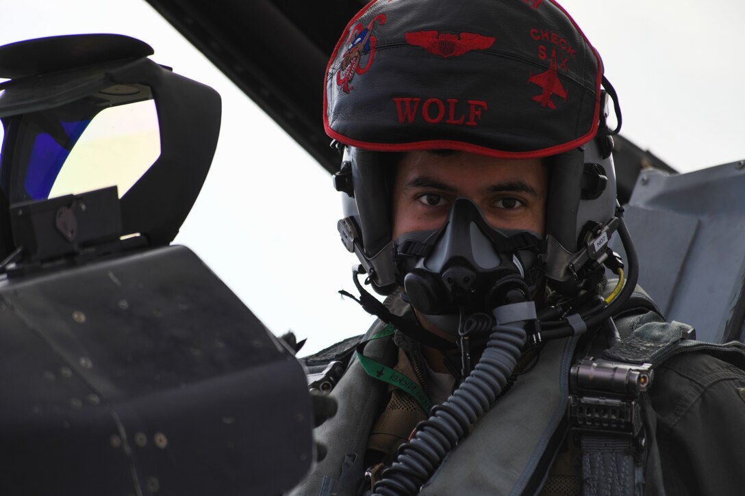 A U.S. Air Force pilot from the 555th Fighter Squadron, Aviano Air Base, Italy, sits in the cockpit of a U.S. Air Force F-16 Fighting Falcon at Graf Ignatievo Air Base, Bulgaria, Sept. 21, 2020. This multilateral training opportunity tested the squadron’s ability to rapidly forward deploy, sustained operations, and worked in coordination with our partners and allies. It provides an opportunity for U.S. Air Force Airmen to train with partners and NATO allies in order to improve interoperability and readiness. (U.S. Air Force photo by Airman 1st Class Ericka A. Woolever)