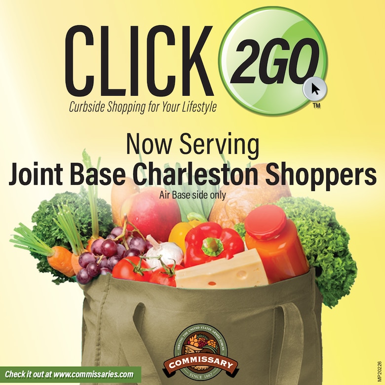 Joint Base Charleston air base commissary customers can do their grocery shopping over the internet starting Sept. 22 when the store starts its CLICK2GO online ordering-curbside pickup service.