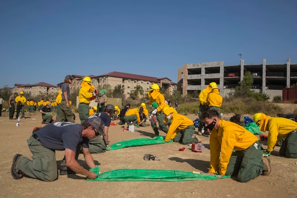 Approximately 250 Marines and Sailors are training to assist the U.S. Forest Service with the Creek Fire in Central California.