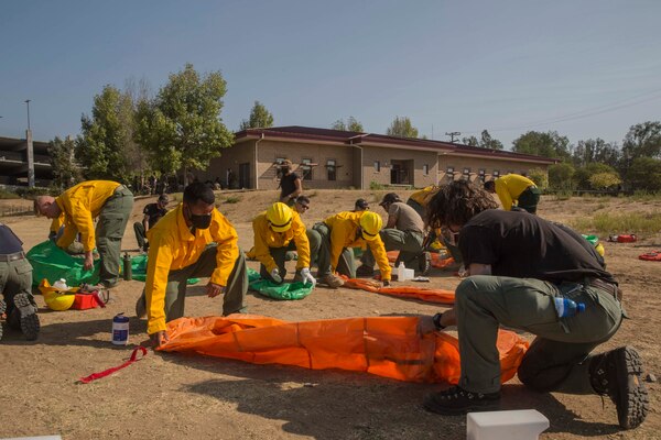Approximately 250 Marines and Sailors are training to assist the U.S. Forest Service with the Creek Fire in Central California.