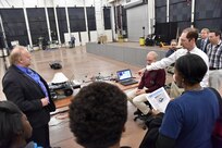 At NRL’s Laboratory for Autonomous Systems Research (LASR), students were shown some of the game-changing technologies developed at NRL such as artificial intelligence (AI) algorithms used in autonomous vehicles, GPS, satellites, and space robotics. The students visited the lab as participants in the National Lab Day, initiated by the White House to connect young people with national laboratories across the country and build on efforts to increase student exposure to science, technology, engineering, and math (STEM) and entrepreneurship programs.
