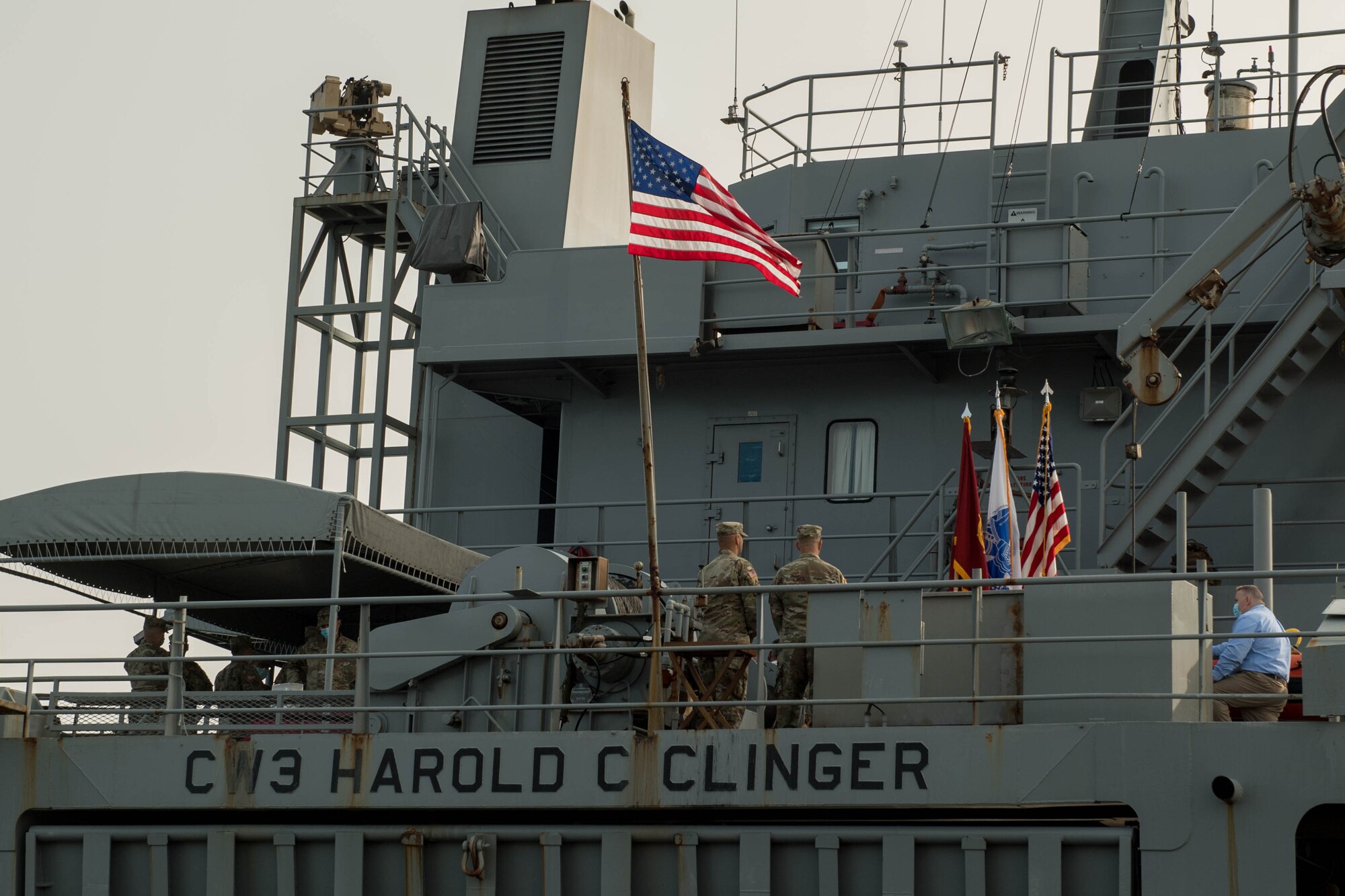 Ground Zero Flag flying on the LSV-2 CW3 Harold C. Clinger
