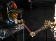 The Front-end Robotics Enabling Near-term Demonstration, or FREND, flight prototype robotic arm performs fully autonomous grapple testing. This testing demonstrates RSGS on-board processing’s ability to track and guide a robotic arm to grapple a launch vehicle adapter ring (left) that is common to many spacecraft designs.